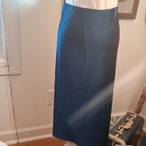 JohnPaulRichard Teal Satin Skirt